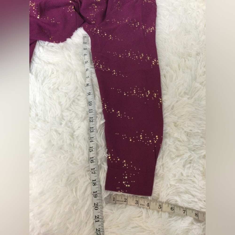 NY Collection blouse purple with gold button & metallic dots Woman 1X - Picture 9 of 12